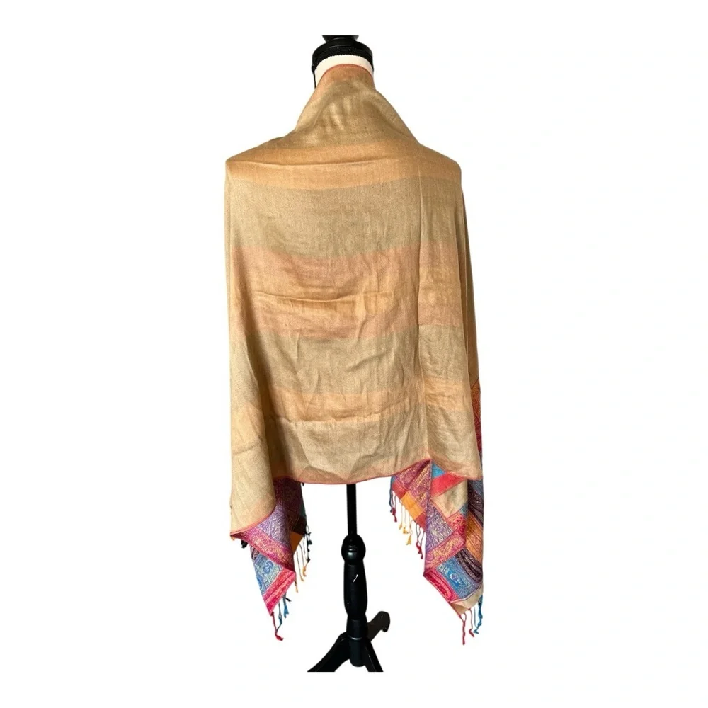 Women's Elegant Multicolor Reversible Paisley Infinity Shawl Scarf